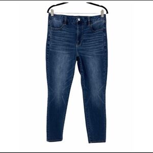 American Eagle Outfitters Mom Jeans Size 14 Short Women Blue High Rise Stretch
